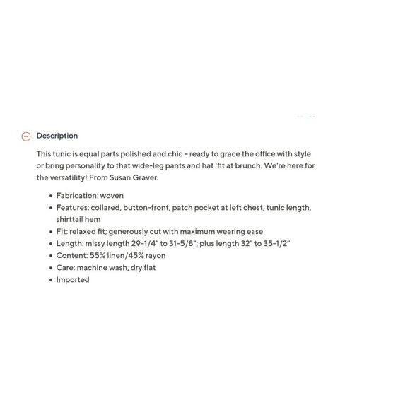 Susan Graver Linen Blend Oversized Fit Button Up Tunic Shirt Pale Green Size XS - Picture 3 of 11